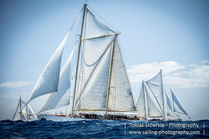 In the Tall Ships class, sister ships Chronos and Rhea came second and third - Antigua Classic Yacht Regatta - photo © Tobias Stoerkle / www.sailing-photography.com