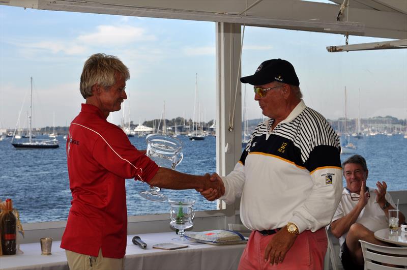 Herb Marshall with Gunther Buerman (KZ-3) during the 12 Metre North American Championships photo copyright SallyAnne Santos / Windlass Creative taken at Ida Lewis Yacht Club and featuring the 12m class