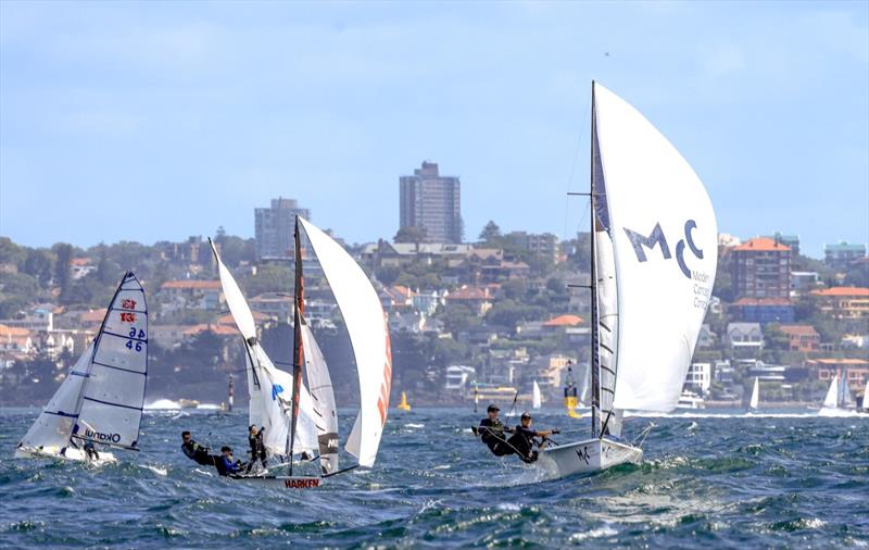 13ft Skiff action photo copyright SailMedia taken at Manly 16ft Skiff Sailing Club and featuring the 13ft Skiff class