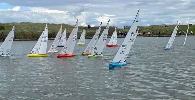 B Fleet start during the UK (IOM) National Championships 2023 at Fleetwood  photo copyright David Rose taken at Fleetwood Model Yacht Club and featuring the One Metre class