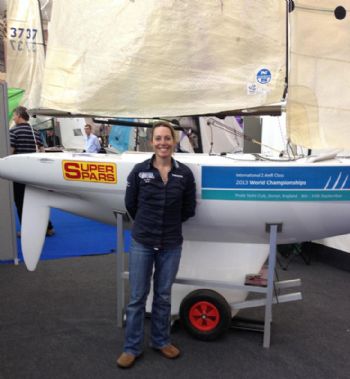 Paralympic Gold Medallist Helena Lucas visits the 2.4mR stand at the RYA Dinghy Show
