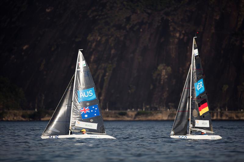 Australian and German 2.4's on day 3 of the Rio 2016 Paralympic Sailing Competition photo copyright Richard Langdon / Ocean Images taken at  and featuring the 2.4m class