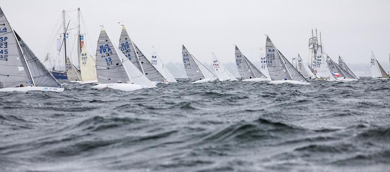 The 2 4 Norlin OD fleet line up on day 4 of the Para World Sailing Championships in Kiel photo copyright Christian Beeck / www.segel-bilder.de taken at Kieler Yacht Club and featuring the 2.4m class