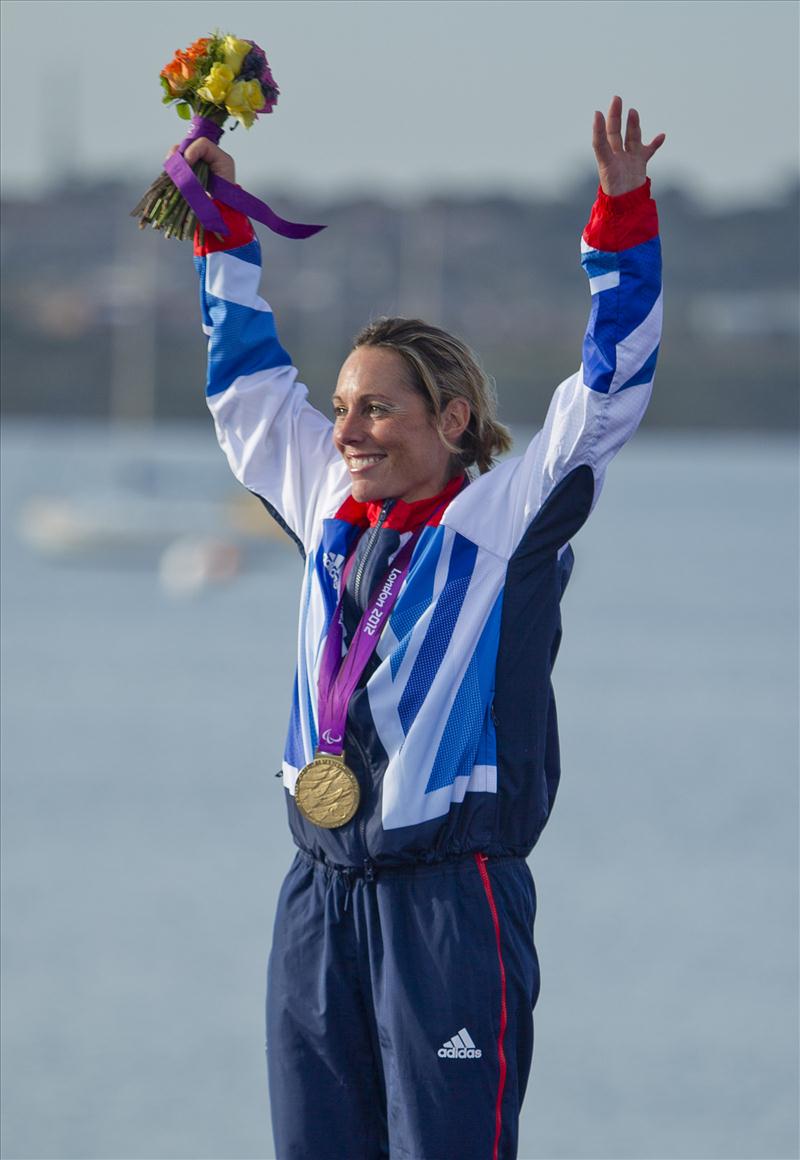 Helena Lucas (GBR) wins the Gold Medal in the 2.4mR class at the London 2012 Paralympics photo copyright onEdition taken at Weymouth & Portland Sailing Academy and featuring the 2.4m class