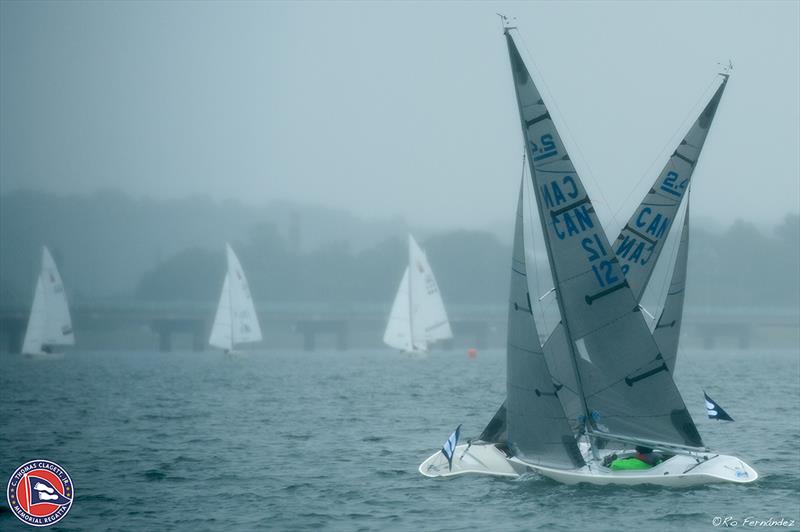 2.4mRs and Sonars racing on a foggy Narragansett Bay photo copyright Ro Fernandez taken at  and featuring the 2.4m class