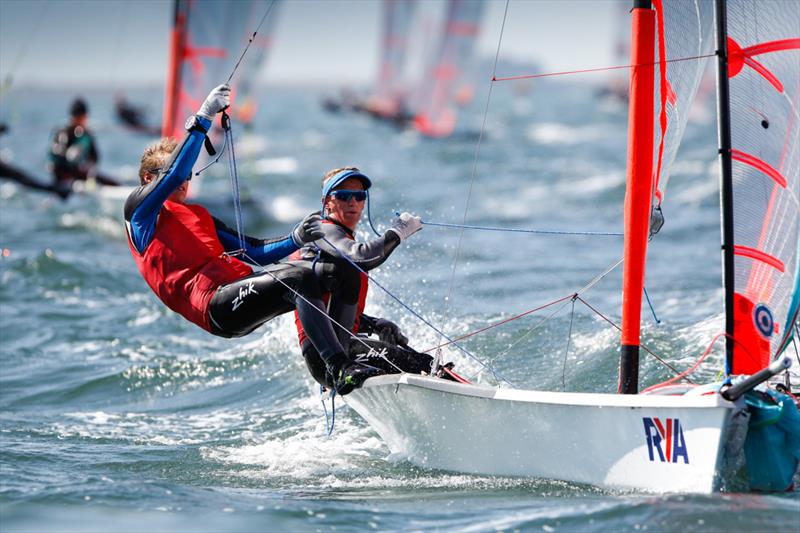 Markus Somerville and Isaac McHardie on day 3 of the RYA Youth National Championships photo copyright Paul Wyeth / RYA taken at Weymouth & Portland Sailing Academy and featuring the 29er class