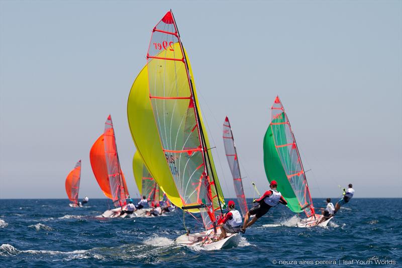 Day 1 of the ISAF Youth Sailing World Championship photo copyright Neuza Aires Pereira / ISAF taken at  and featuring the 29er class