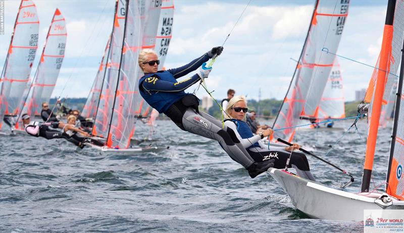 Alie and Liza Toppa (USA) on day 2 of the 29er Worlds at Lake Ontario photo copyright Luka Bartulovic taken at  and featuring the 29er class