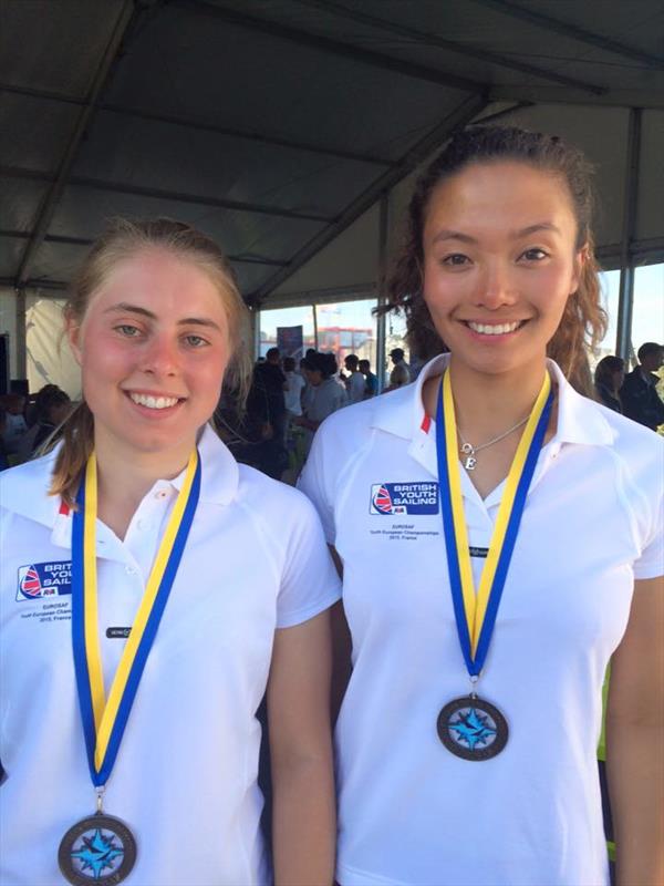 Anna Prescott and Eve Townsend at the EUROSAF Youth Championships 2015 photo copyright RYA taken at  and featuring the 29er class