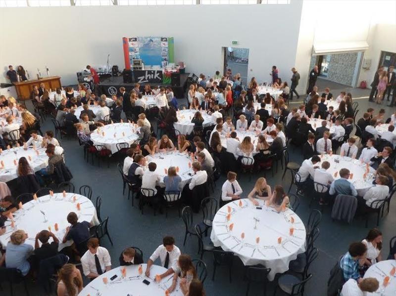 Detractors might refer to the central feature of Plas Heli as an 'oil drum' yet  it can seat 300 people, as in the Black Tie dinner for the 29ers photo copyright Plas Heli taken at Plas Heli Welsh National Sailing Academy and featuring the 29er class