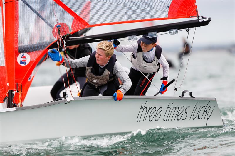 George Tardew and Freddie Simes on day 1 of the RYA ISAF Youth Worlds Selection Event at Hayling Island - photo © Paul Wyeth / RYA