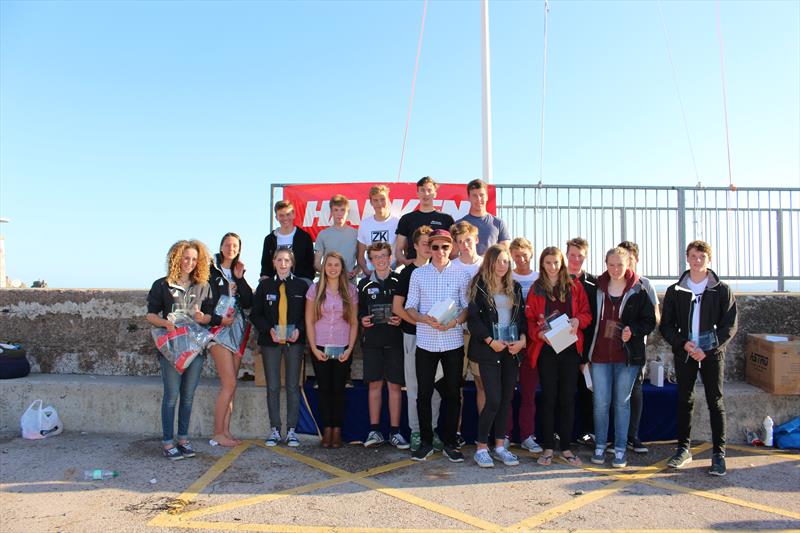 Prize winners at the Harken 29er Grand Prix at Torbay photo copyright Sally Budden taken at Royal Torbay Yacht Club and featuring the 29er class