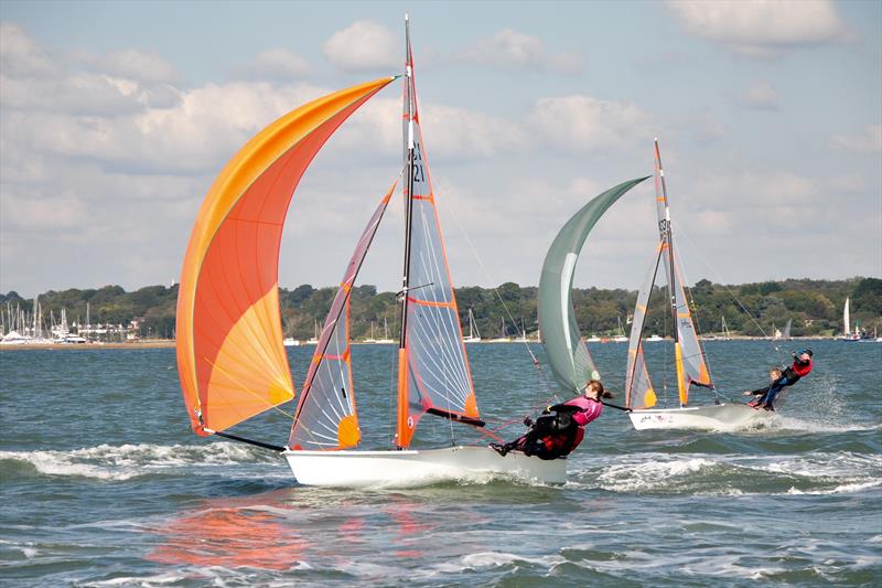 Geoff Havers and Abbey Keightley-Hanson on day 7 of the LTSC Sunday Late Summer Series photo copyright Nigel Brooke taken at Lymington Town Sailing Club and featuring the 29er class