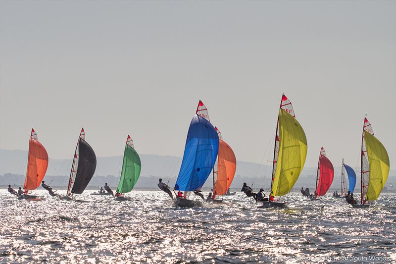 The 29er fleet during the ISAF Youth Worlds in Tavira - photo © ISAF