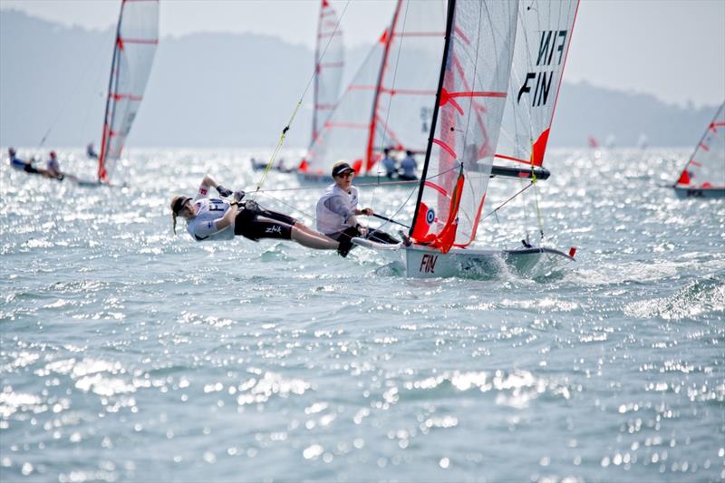 FIN 29er girls on day 2 of the Youth Worlds in Langkawi - photo © Christophe Launay