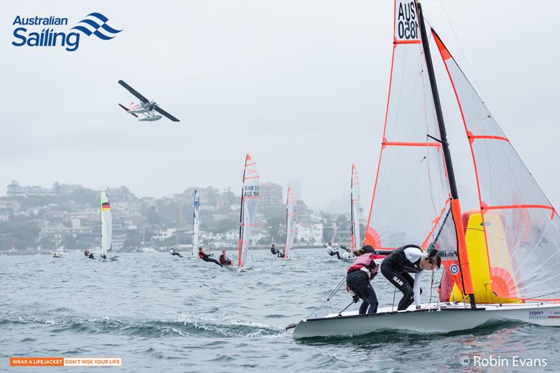 29er fleet in action at Sail Sydney photo copyright Robin Evans taken at Woollahra Sailing Club and featuring the 29er class