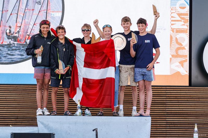 Kiel Week's 29er podium finishers from Denmark in the middle, Frace (left) and Great Britain photo copyright Kiel Week / ChristianBeeck.de taken at Kieler Yacht Club and featuring the 29er class