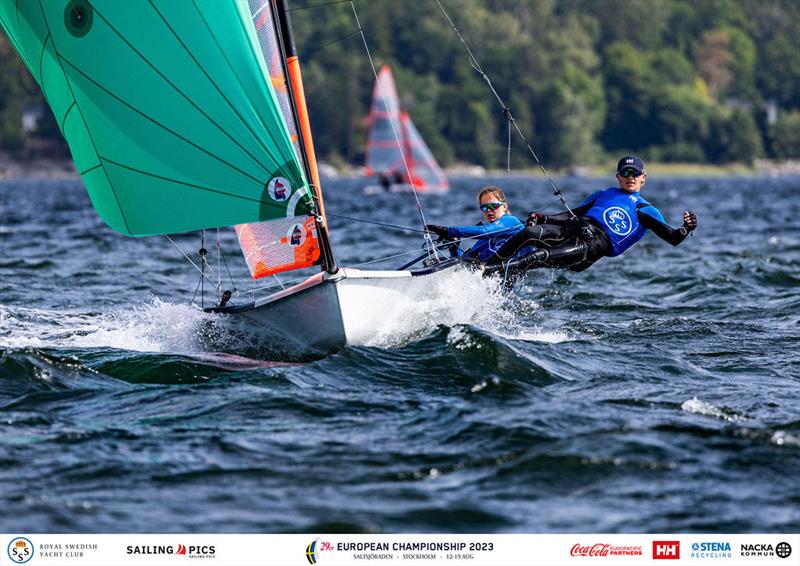 29er European Championship 2023 Day 2 photo copyright Sailing.Pics / Kristian Joos taken at Royal Swedish Yacht Club and featuring the 29er class