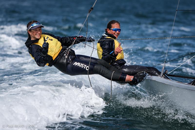 2024 RYA Youth National Championships - Annabel Vines and Amelie Hiscocks, 29er, GBR 3079 photo copyright Paul Wyeth / RYA taken at Weymouth & Portland Sailing Academy and featuring the 29er class