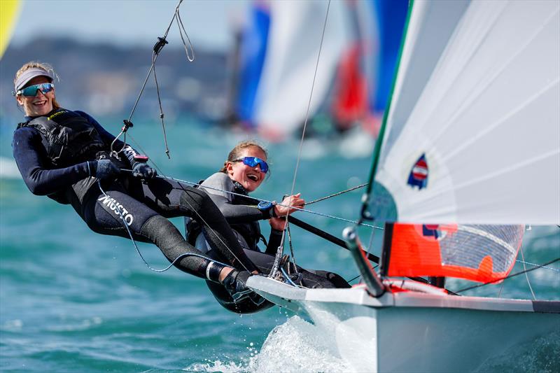 British Youth Sailing Team 2024: Annabelle Vines and Amelie Hiscocks, 29er photo copyright Paul Wyeth / RYA taken at Weymouth & Portland Sailing Academy and featuring the 29er class
