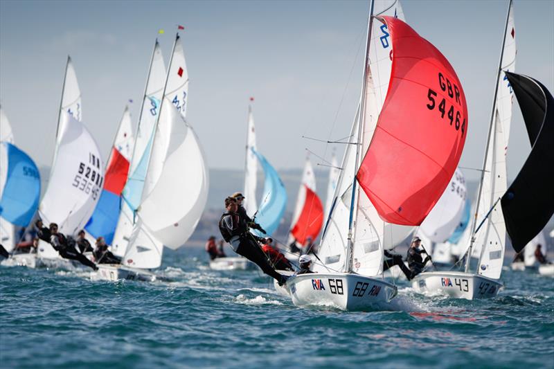 RYA Youth National Championships day 1 photo copyright Paul Wyeth / RYA taken at Weymouth & Portland Sailing Academy and featuring the 420 class