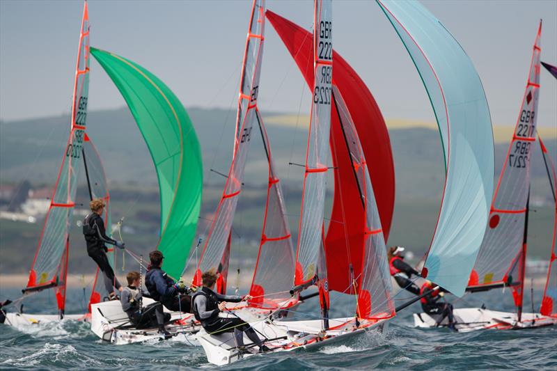 29ers on day 4 of the RYA Youth National Championships photo copyright Paul Wyeth / RYA taken at Weymouth & Portland Sailing Academy and featuring the 420 class