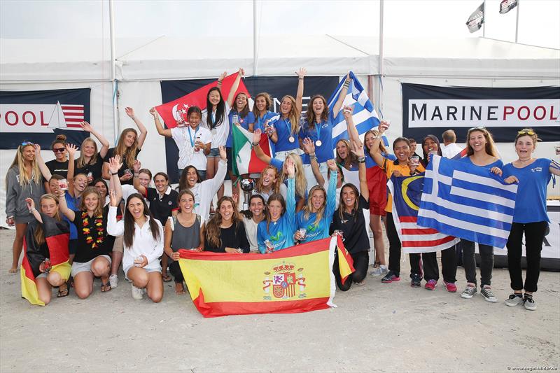 420 World Championships top 18 women's teams photo copyright Christian Beeck taken at Lübecker Yacht Club and featuring the 420 class