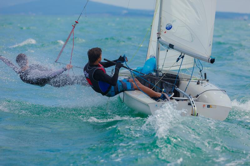 Day 2 of the 420 Junior Europeans in Bulgaria photo copyright Viktor Nalbantov taken at Yacht Club Port Bourgas and featuring the 420 class