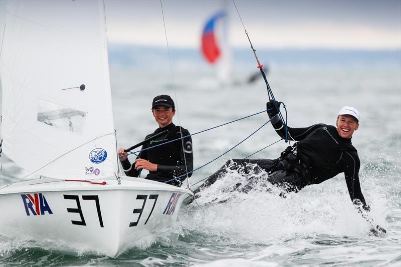 Max Clapp and Ross Banham during the RYA ISAF Youth Worlds Selection Event at Hayling Island - photo © Paul Wyeth / RYA