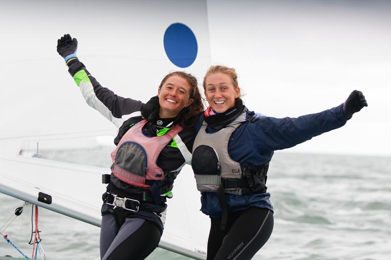 Jenny Cropley and Emma Baker during the RYA ISAF Youth Worlds Selection Event at Hayling Island - photo © Paul Wyeth / RYA