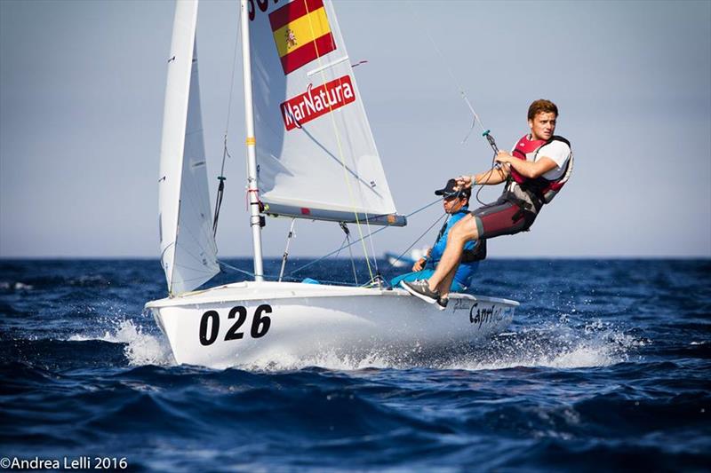 Luis Hernandez and Luis Bugallo (ESP) on day 5 of the 420 Worlds in Sanremo photo copyright Andrea Lell taken at Yacht Club Sanremo and featuring the 420 class