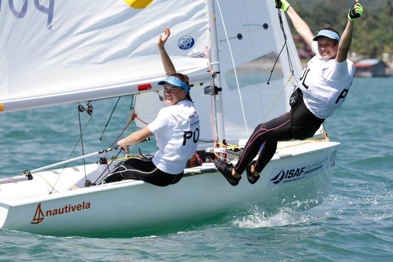 Polish team at the 2015 Youth Sailing World Championships photo copyright Christophe Launay / www.sealaunay.com taken at  and featuring the 420 class