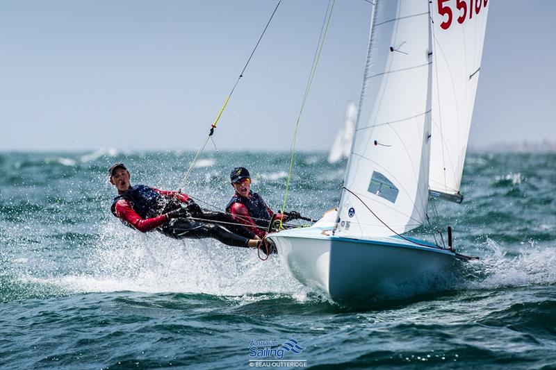 Australian Youth Championship 2017 day 3 at Adelaide photo copyright Beau Outteridge / Australian Sailing taken at Adelaide Sailing Club and featuring the 420 class