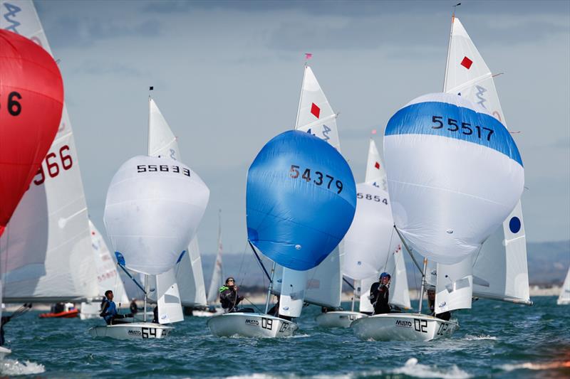Isabel Davies and Gemma Keers (55517) on day 2 of the RYA Youth Nationals photo copyright Paul Wyeth / RYA taken at Hayling Island Sailing Club and featuring the 420 class