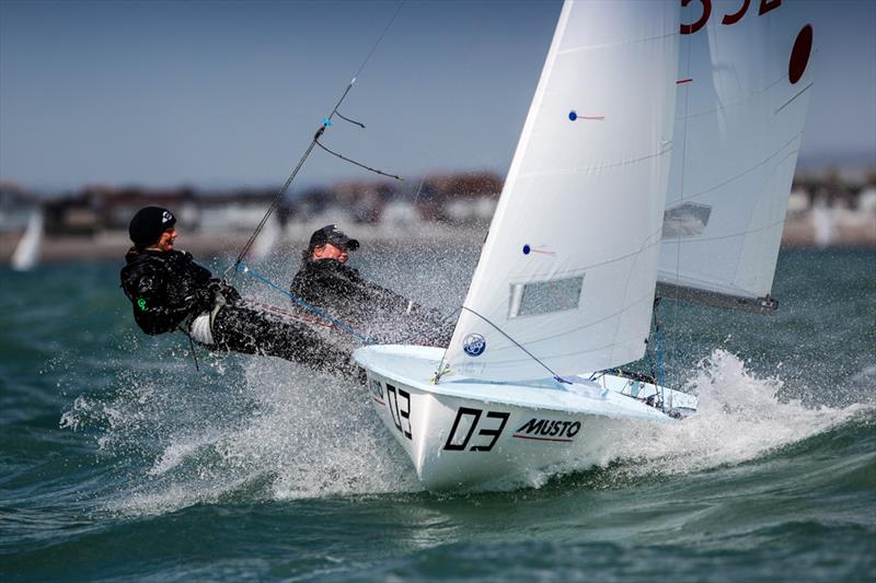 Katie Davies and Midge Watkins on day 3 of the RYA Youth Nationals photo copyright Paul Wyeth / RYA taken at Hayling Island Sailing Club and featuring the 420 class