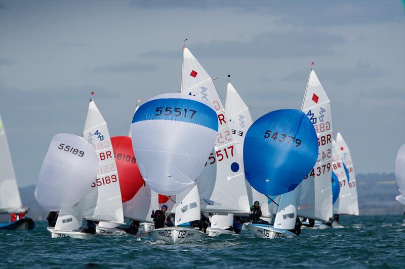 420 fleet on day 4 of the RYA Youth Nationals photo copyright Paul Wyeth / RYA taken at Hayling Island Sailing Club and featuring the 420 class