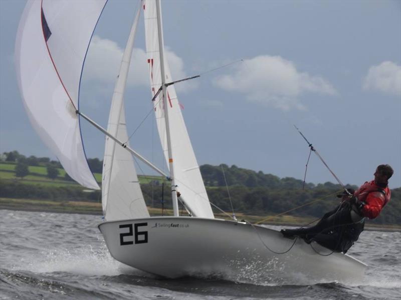 Alex Colquitt and Robert Giardelli in flying mode during the Sailingfast 420 National Championship at Helensburgh photo copyright Mike Cattermole taken at Helensburgh Sailing Club and featuring the 420 class