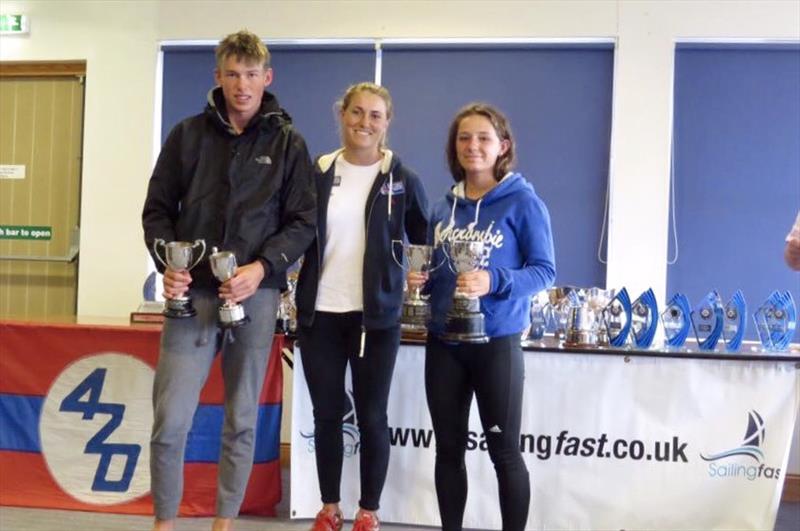 Champions Naimh Harper and Ross Thomson with Anna Burnet (current Nacra 17 and ex-420 sailor) at the Sailingfast 420 National Championship at Helensburgh - photo © Dougie Bell