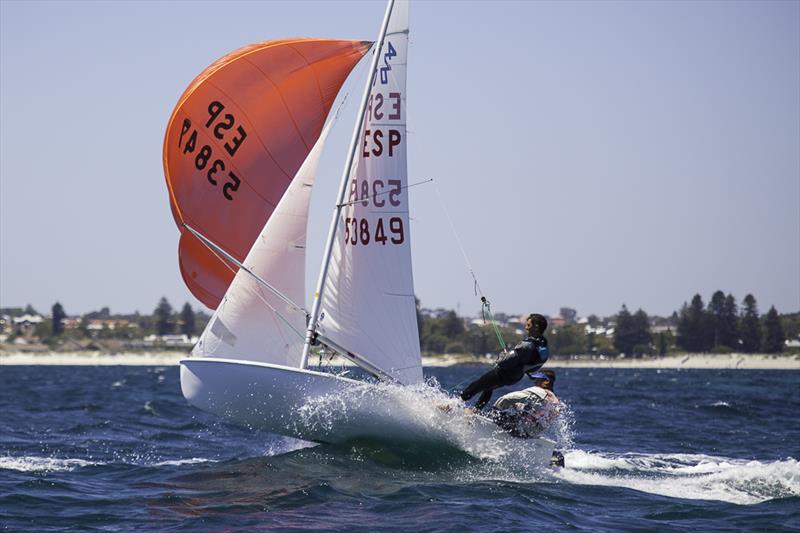 Top boat in the regatta, Elaas Aretz Queck and Pablo Garcia Cranfield were smart, fit and very quick at the 420 Australian Nationals at Fremantle photo copyright Bernie Kaaks taken at Fremantle Sailing Club and featuring the 420 class