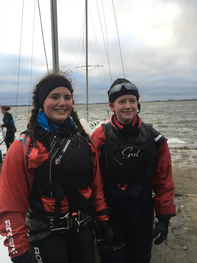 Freya and Tiegan with their new boat photo copyright Hamish Stuart taken at Tresaith Mariners Sailing Club and featuring the 420 class