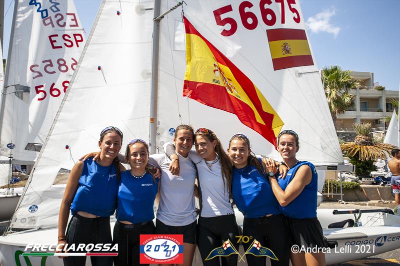 1 gold medal for Spain at the 420 Worlds at San Remo photo copyright Andrea Lelli taken at Yacht Club Sanremo and featuring the 420 class