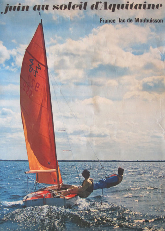 Early poster showing the 420 on the Lac du Maubuisson, since frequently the venue for the annual 420 coupe d’automne photo copyright Hervé Lohier, Webmaster, 420 Uniqua&#8208;France taken at  and featuring the 420 class
