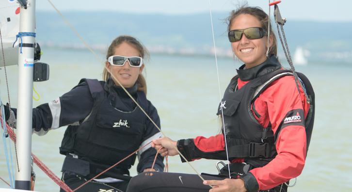 Nadja Horwitz and Sofia Middleton (CHI) lead the Ladies 420 worlds at Lake Neusiedl, Austria into the final day photo copyright Paul Szimak / www.derpaul.at taken at  and featuring the 420 class
