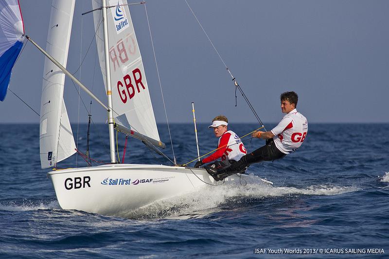 Sail First ISAF Youth Worlds day 2 photo copyright Icarus / ISAF Youth Worlds taken at  and featuring the 420 class