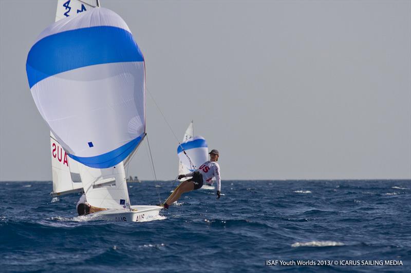 Carrie Smith and Ella Clark win the Girls 420 class at the Sail First ISAF Youth Worlds photo copyright Icarus / ISAF Youth Worlds taken at  and featuring the 420 class