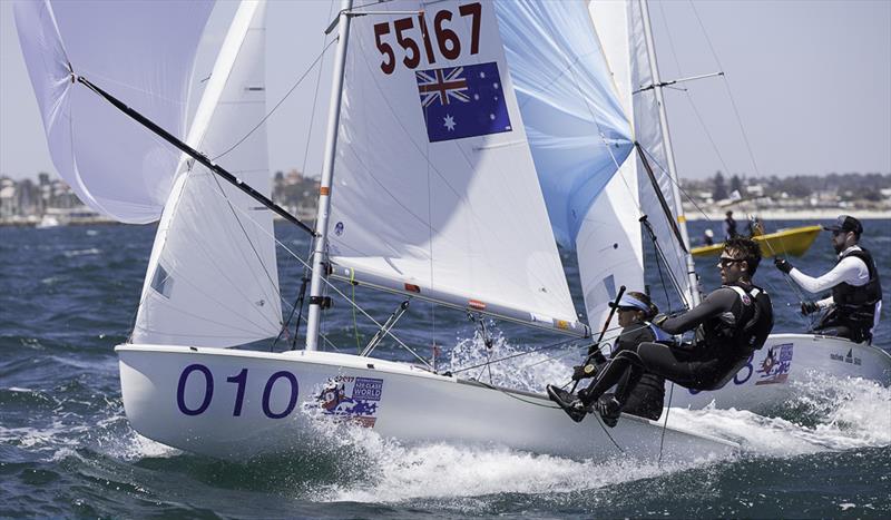 Charlotte Griffin/James Griffin (AUS) on day 2 of the 420 World Championship at Fremantle photo copyright Bernie Kaaks taken at Fremantle Sailing Club and featuring the 420 class