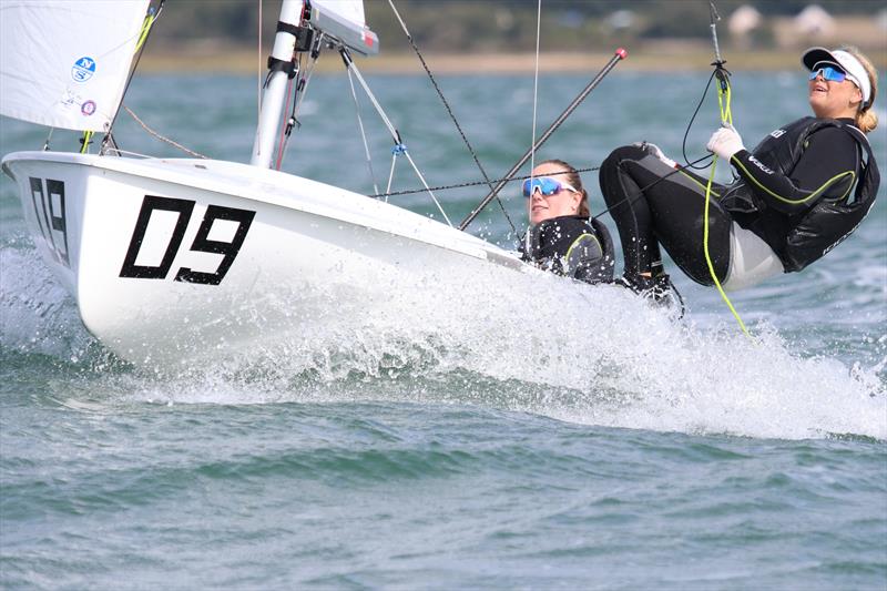 420 British Nationals at Lymington: Megan Farrer and Ellie Rush, female 420 National Champions photo copyright Jon Cawthorne taken at Royal Lymington Yacht Club and featuring the 420 class