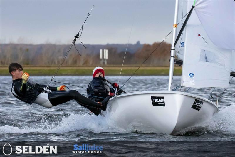 Harry George & Ralph Cawthorne finish as top juniors in the Datchet Flyer 2023 photo copyright Tim Olin / www.olinphoto.co.uk taken at Datchet Water Sailing Club and featuring the 420 class