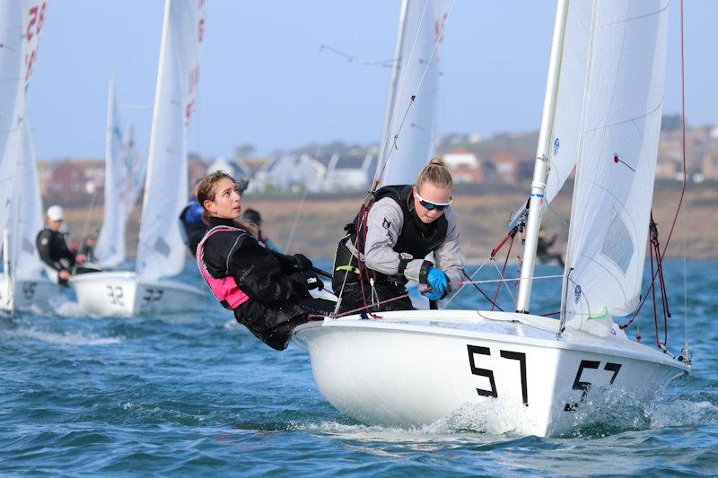 Top female team, Noa Moskovitch and Gabs Burlton, in the 420 Winter Championship at Weymouth photo copyright Jon Cawthorne taken at Weymouth & Portland Sailing Academy and featuring the 420 class