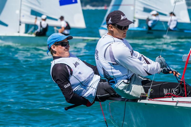 Paul Snow-Hansen and Daniel Willcox on day 2 of the Oceanbridge Sail Auckland Regatta photo copyright Oceanbridge Sail Auckland taken at Royal Akarana Yacht Club and featuring the 470 class